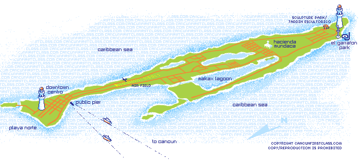 Isla Mujeres Map & info
